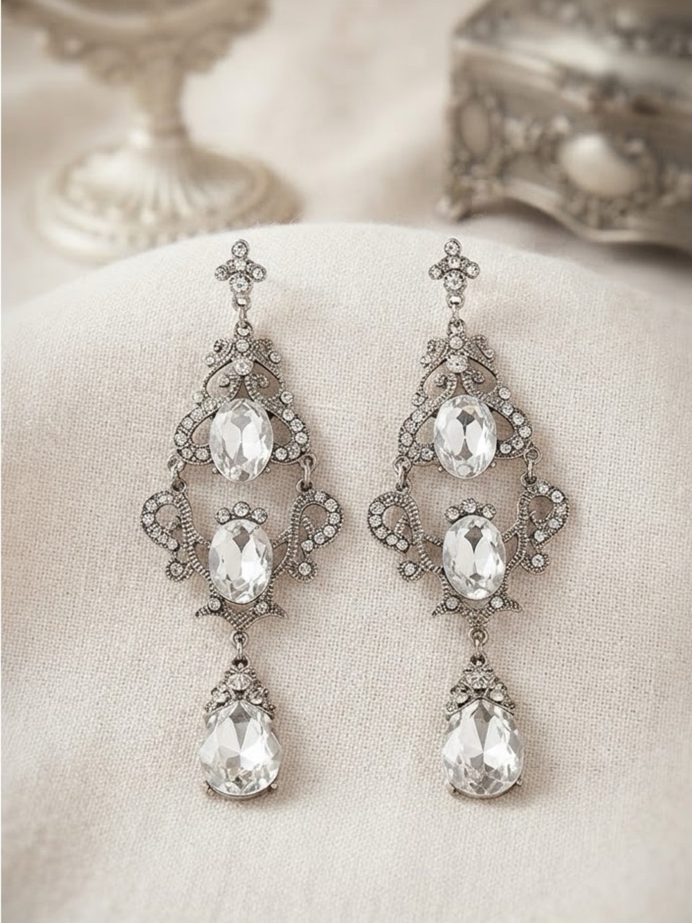 Vintage Inspired Statement Chandelier Earrings